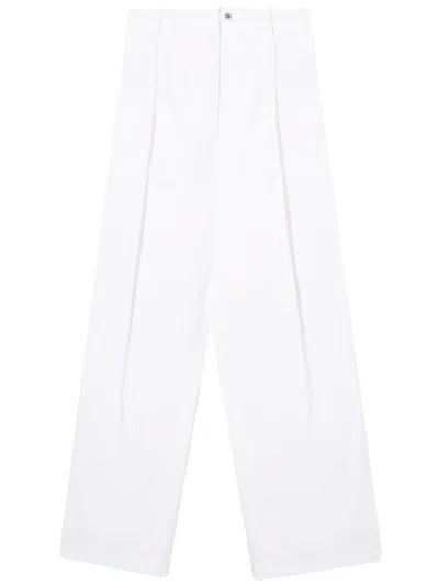 Bottega Veneta Logo Patch Straight Leg Jeans In White