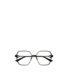 Bottega Veneta Logo-plaque Geometric-frame Glasses In Black