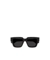 Bottega Veneta Logo-plaque Square-frame Sunglasses In Black