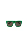 Bottega Veneta Womens Green 6j000394 Bv1212s Rectangle-frame Acetate Sunglasses In Green