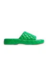 Bottega Veneta Quilted Green Slides With Chunky Sole In Green