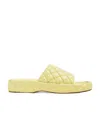 Bottega Veneta Flat Sole Padded Leather Sandals In Yellow