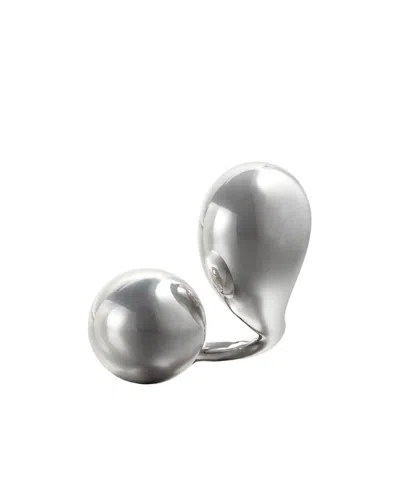 Bottega Veneta Logo Ring In Gray