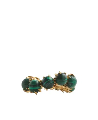 Bottega Veneta Logo Ring In Green
