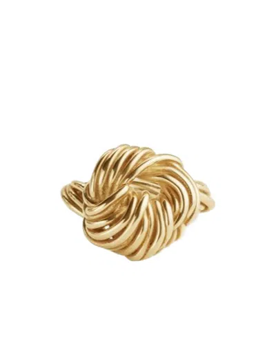 Bottega Veneta Logo Ring Ring In Yellow