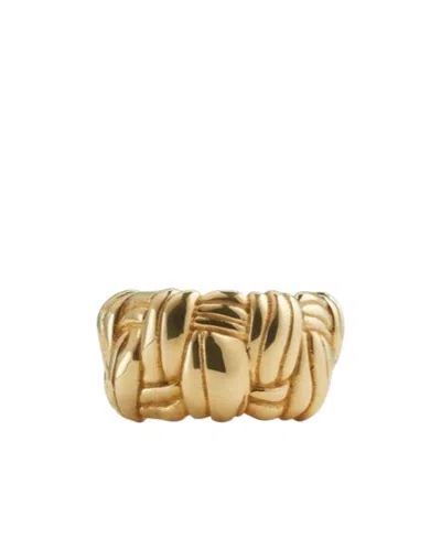 Bottega Veneta Logo Ring In Yellow