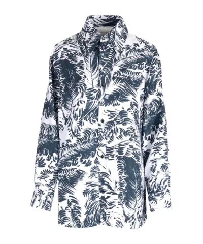 BOTTEGA VENETA BOTTEGA VENETA FEATHER PRINTED BUTTONED SHIRT