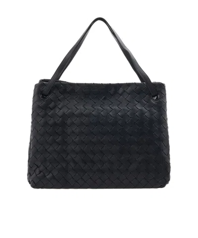Bottega Veneta Logo Shoulder Bag In Black