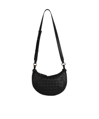 Bottega Veneta Logo Shoulder Bag In Black