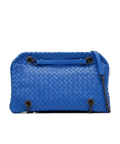 Bottega Veneta Logo Shoulder Bag In Blue