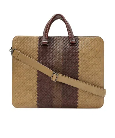 Bottega Veneta Logo Shoulder Bag In Brown