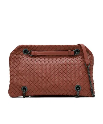 Bottega Veneta Logo Shoulder Bag In Brown