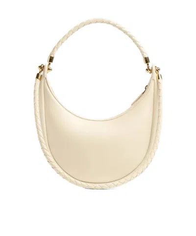 Bottega Veneta Logo Shoulder Bag In White