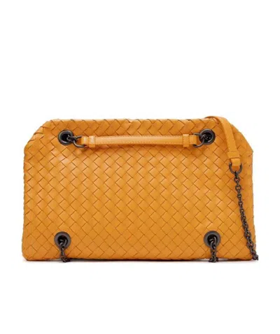 Bottega Veneta Logo Shoulder Bag In Orange
