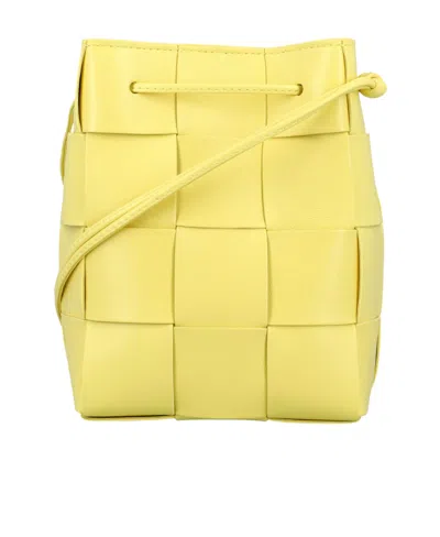 Bottega Veneta Logo Shoulder Bag In Yellow