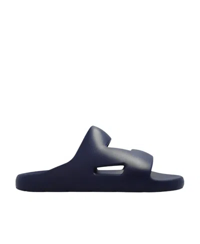 Bottega Veneta Logo Slippers In Blue