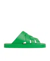 Bottega Veneta Logo Slippers In Green