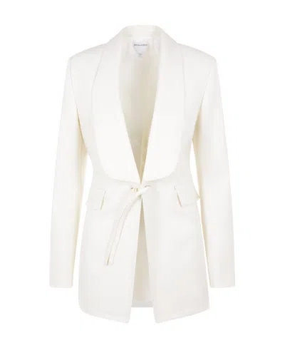 Bottega Veneta Logo Suit Jacket In White
