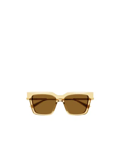 Bottega Veneta Logo Sunglasses In Brown