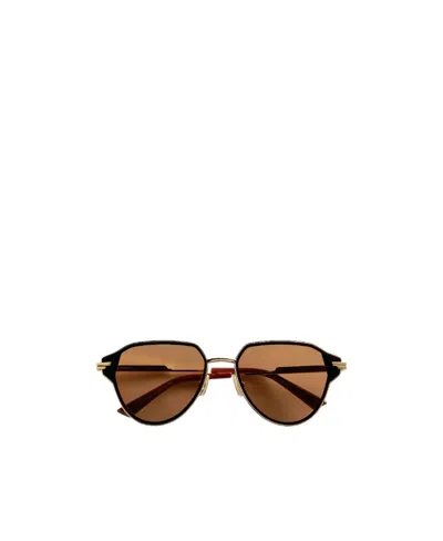 Bottega Veneta Logo Sunglasses In Brown
