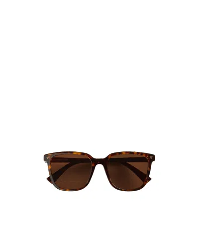 Bottega Veneta Logo Sunglasses In Brown
