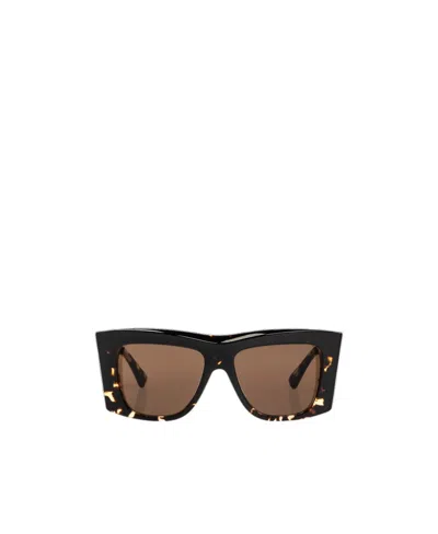 Bottega Veneta Logo Sunglasses In Brown