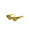 Bottega Veneta Cat-eye Acetate Sunglasses In Brown
