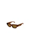 Bottega Veneta Logo Sunglasses In Brown