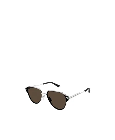 Bottega Veneta Logo Sunglasses In Brown