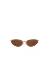 Bottega Veneta Bv1330s Linea Knot 003 Gold Brown Sunglasses In Brown