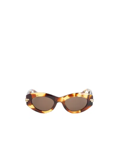 Bottega Veneta Logo Sunglasses In Gray