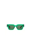 Bottega Veneta Green Sport Rectangle Sunglasses In Green