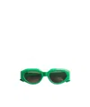 Bottega Veneta Eyewear Facet Cat-eye Frame Sunglasses In Green