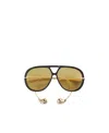 Bottega Veneta Logo Sunglasses In Green