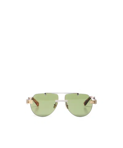 Bottega Veneta Logo Sunglasses In Green