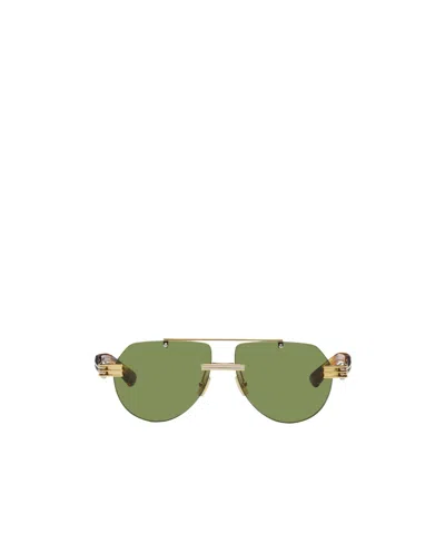 Bottega Veneta Logo Sunglasses In Green