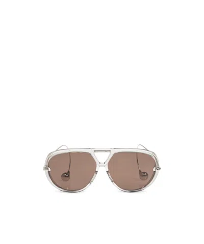 Bottega Veneta Logo Sunglasses In Nude