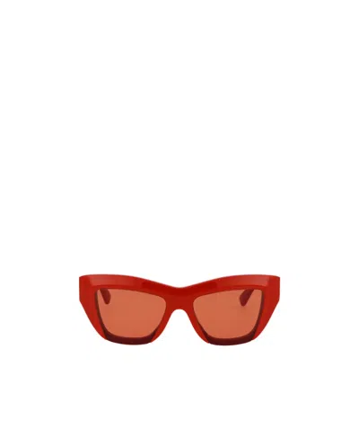 Bottega Veneta Logo Sunglasses In Orange
