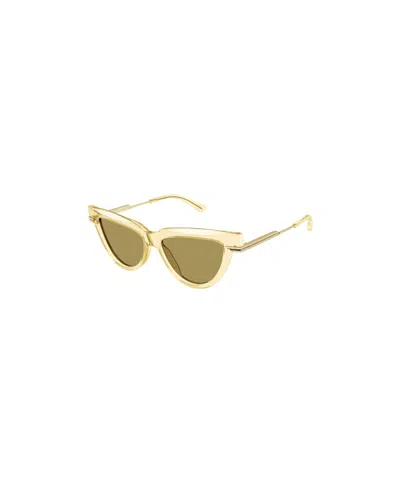 Bottega Veneta Logo Metal Alloy & Acetate Cat-eye Sunglasses In Yellow