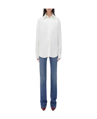 Bottega Veneta Logo Twill Shirt In White