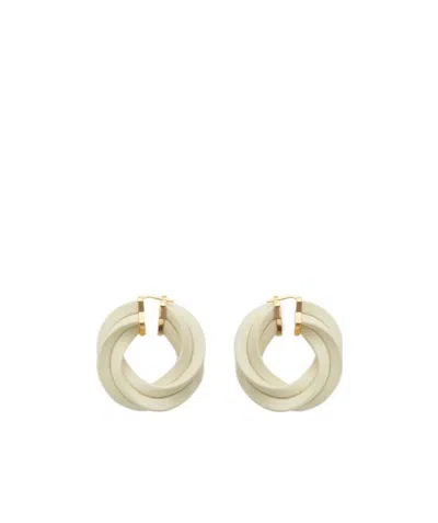 Bottega Veneta Logo Twisted Ring Earrings In Yellow