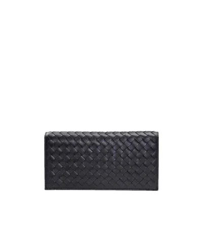 Bottega Veneta Logo Wallet In Black