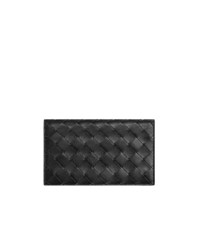 Bottega Veneta Logo Wallet In Black