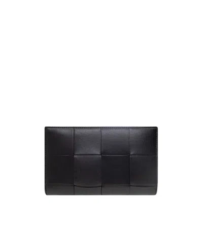 Bottega Veneta Logo Wallet In Black