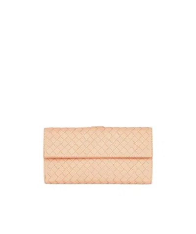 Bottega Veneta Logo Wallet In Nude