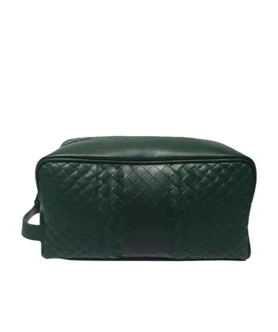 Bottega Veneta Logo Weaving Handbag In Green