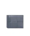 Bottega Veneta Maxi Intreccio Leather Billfold Wallet In Gray