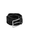 Bottega Veneta Logo Woven Belt In Black