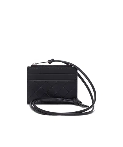 Bottega Veneta Logo Woven Clip In Black