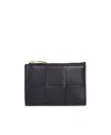 Bottega Veneta Intrecciato Card Case In Black